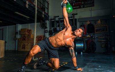 A full-body training session in progress
