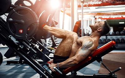 A lifter working through a set of curls