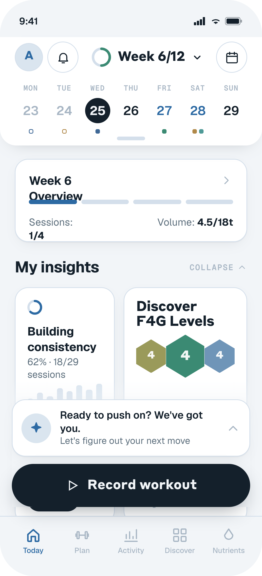 Fit4Gains app screen